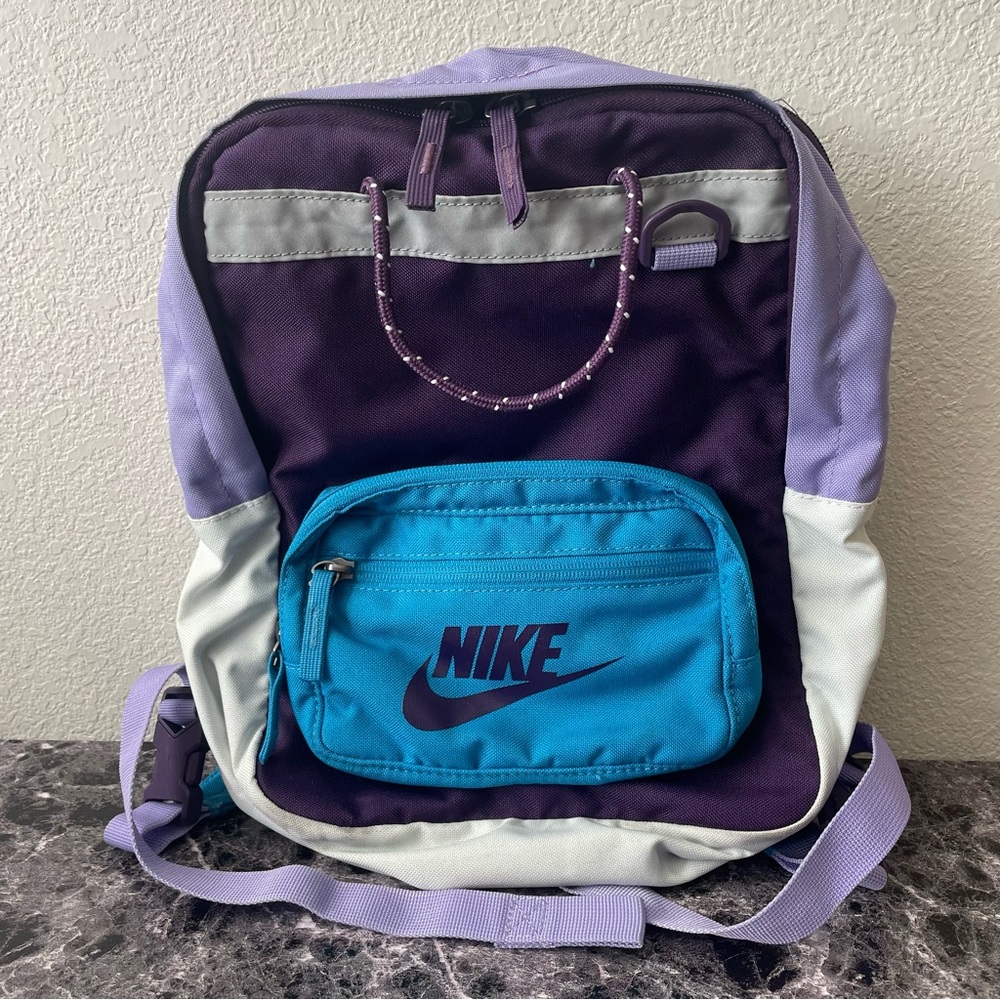 Nike Tanjun Mini School Backpack Unisex Bag Purple And Blue Nike Small Backpack